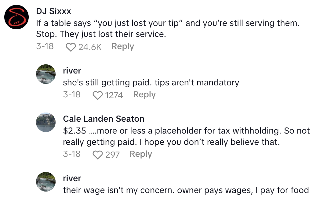 Screenshot 2025 04 17 at 4.50.14 PM A Waitress Congratulated Some Customers And Then They Took Her Tip Away. Heres Why.